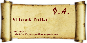 Vilcsek Anita névjegykártya